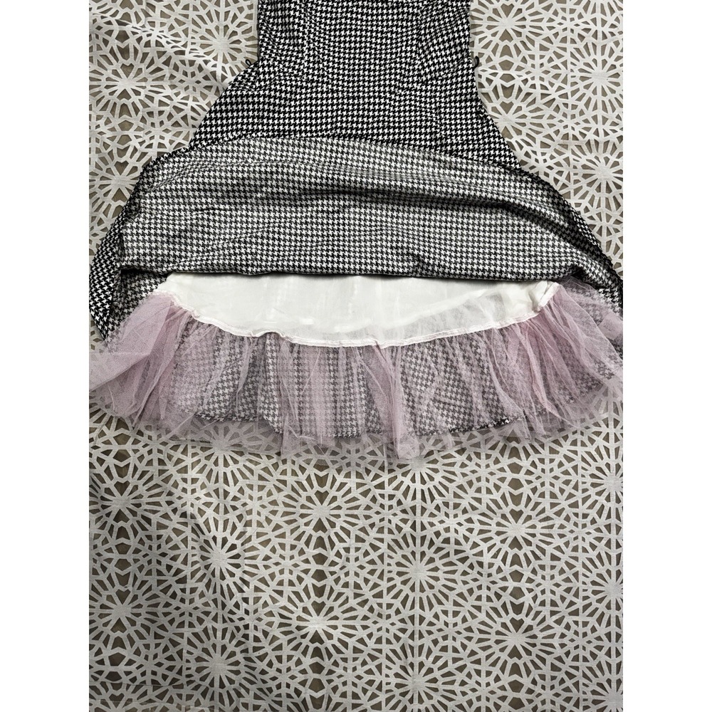 Houndstooth Goth, Dance, Punk Pink Tulle Lace Mini Dress Sz 9 - Picture 5 of 5